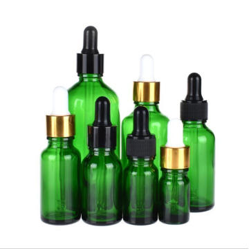 Green Frosted Glass 10ml Essential Oil Bottle with Metal Dropper Cap